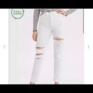 NWT White American eagle mom jeans
